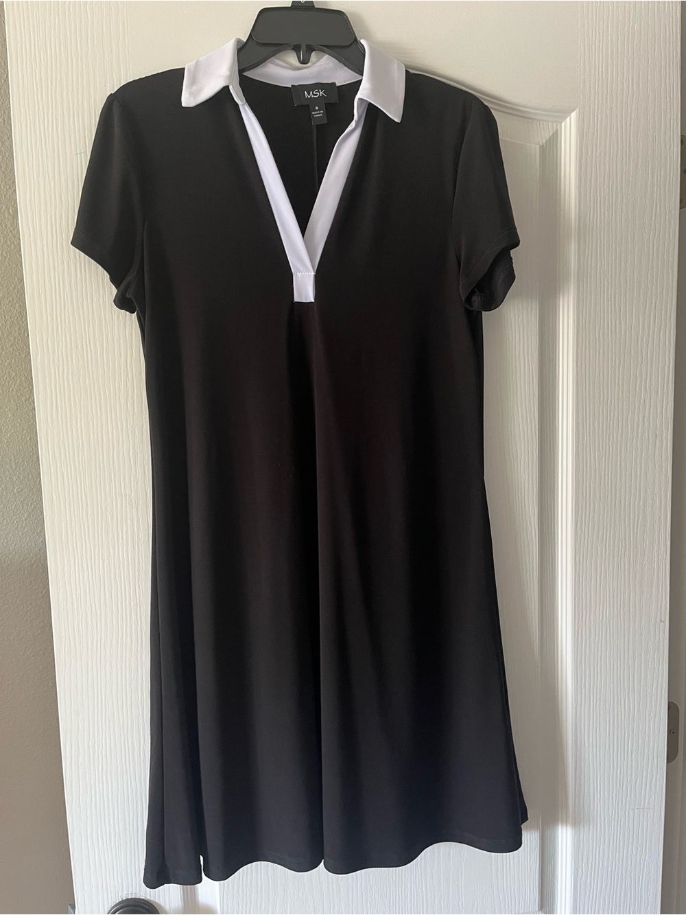 MSK Black & White Short Sleeve Polo Tunic